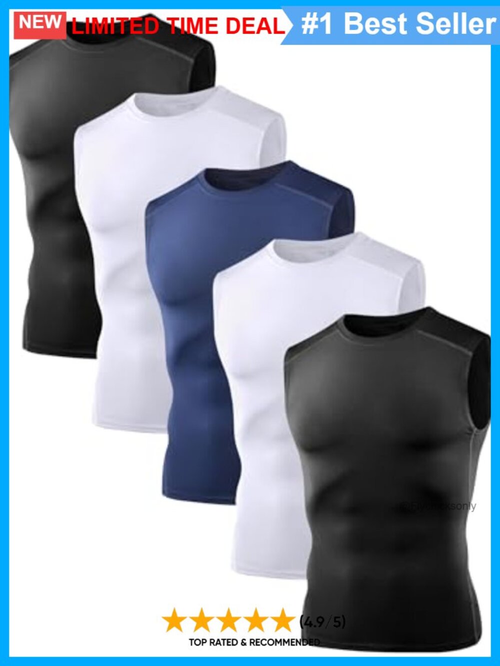 Men's Sleeveless Compression Tank Tops Moisture Wicking Workout Base Layer